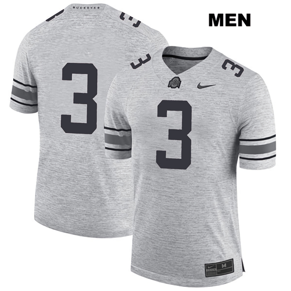 Quinn Ewers Ohio State Buckeyes Men's NCAA #3 No Name Gray College Stitched Football Jersey HVC2656XN